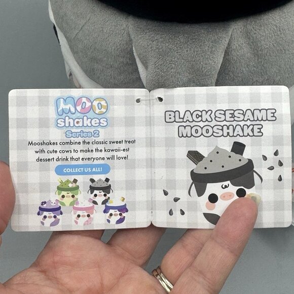 Cuddle Barn #Plushgoals Black Sesame Mooshake Cow Plush Stuffed Toy 10" NEW - Picture 4 of 8